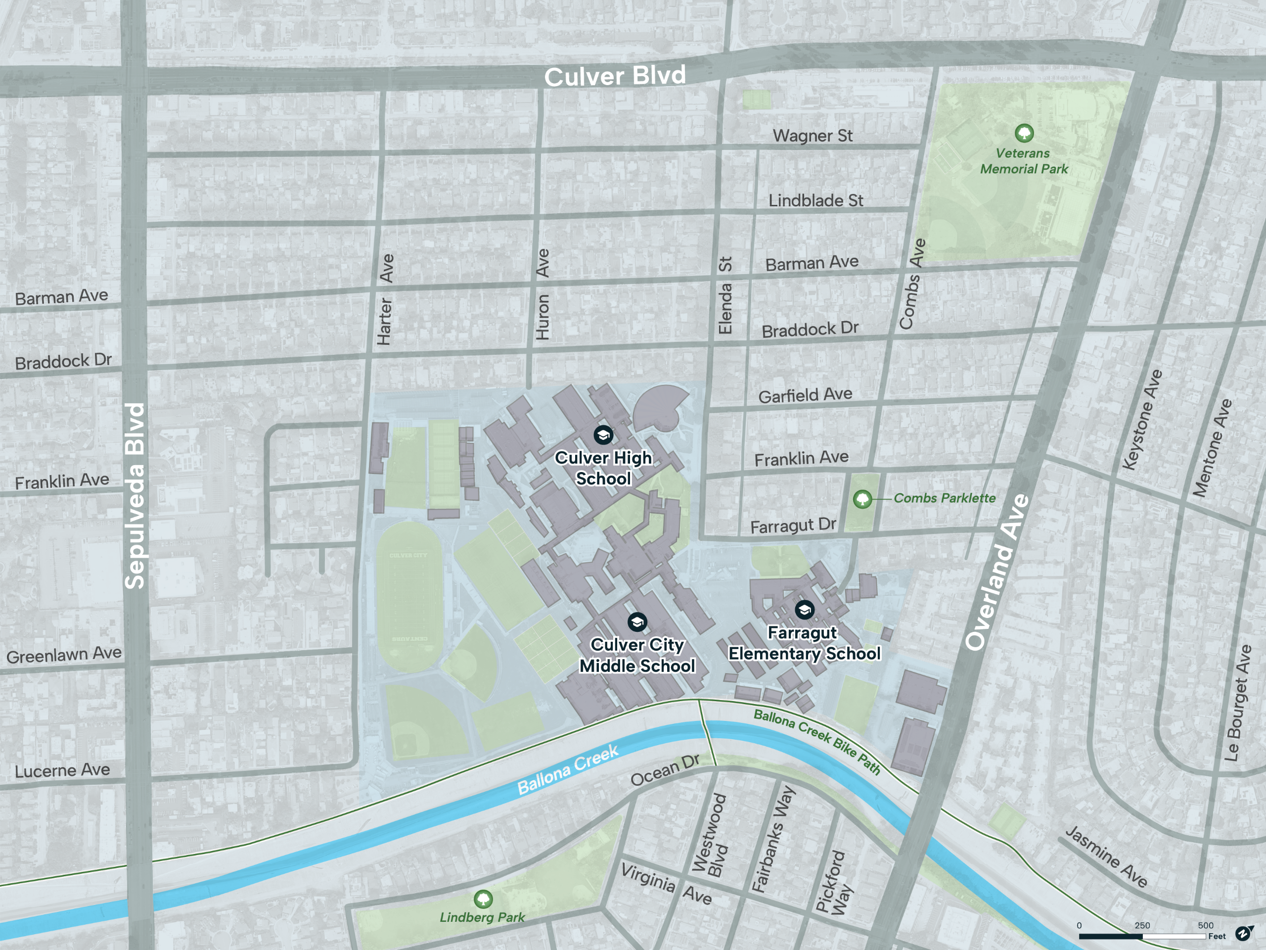 Map of the Culver City Tri-School Area