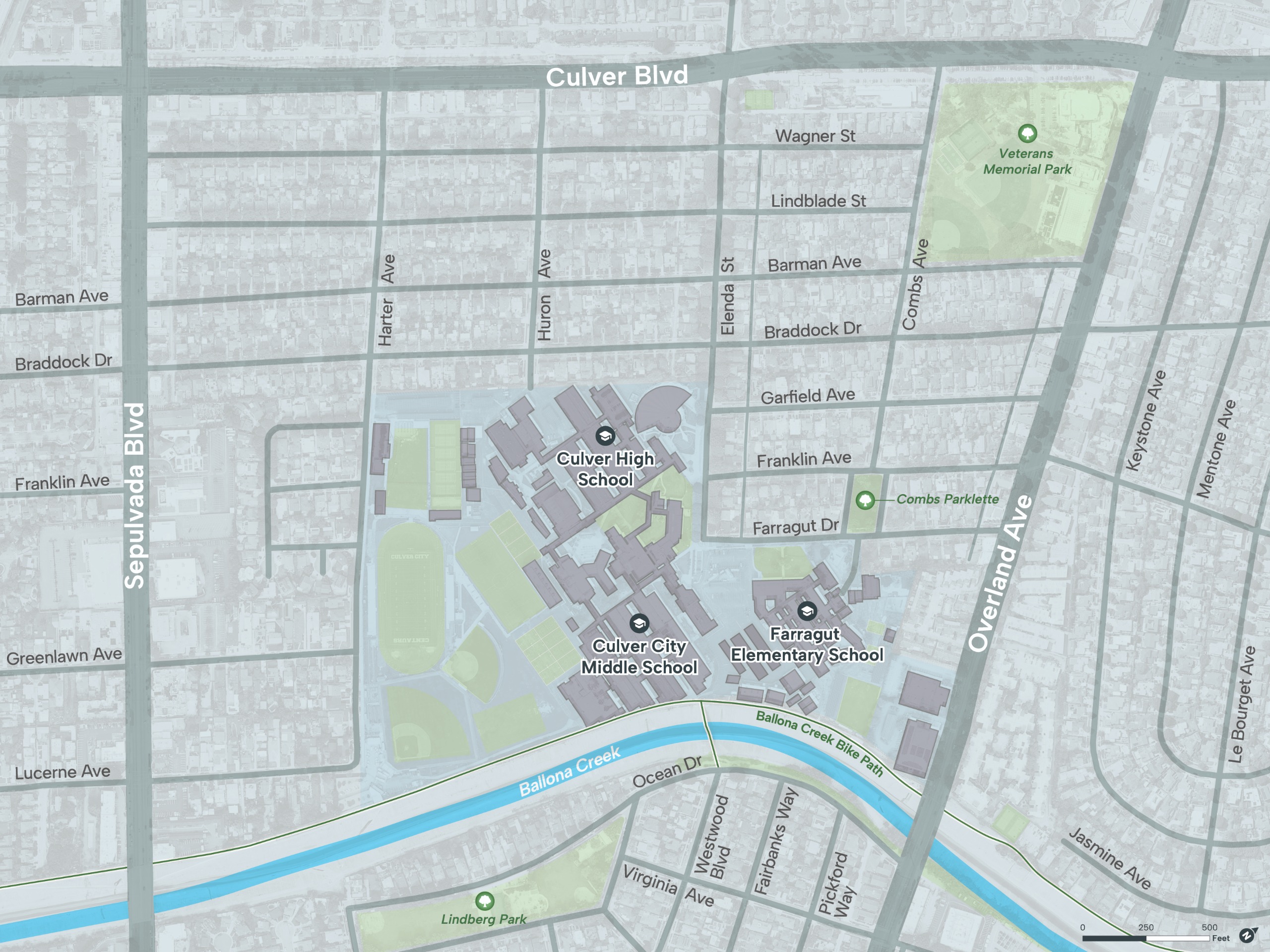 Map of the Culver City Tri-School Area